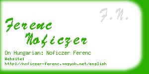 ferenc noficzer business card